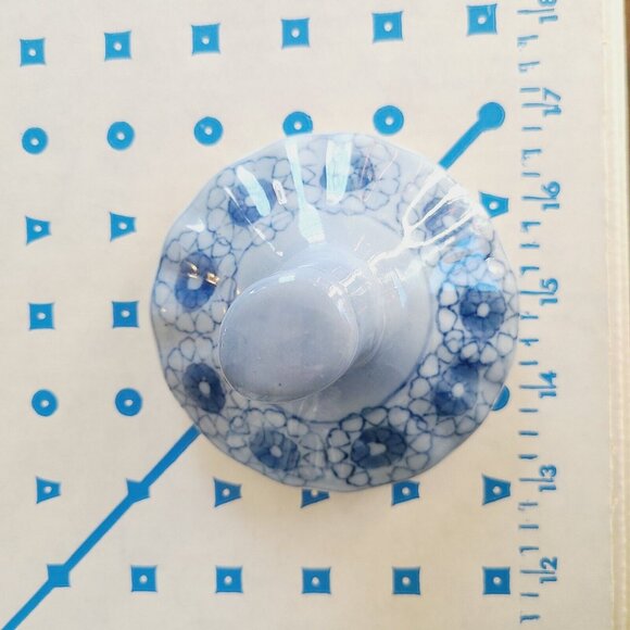 VTG Chinese Porcelain Pumpkin Jar Extra Large Blue & White Chinoiserie 25 Cm - Picture 12 of 13